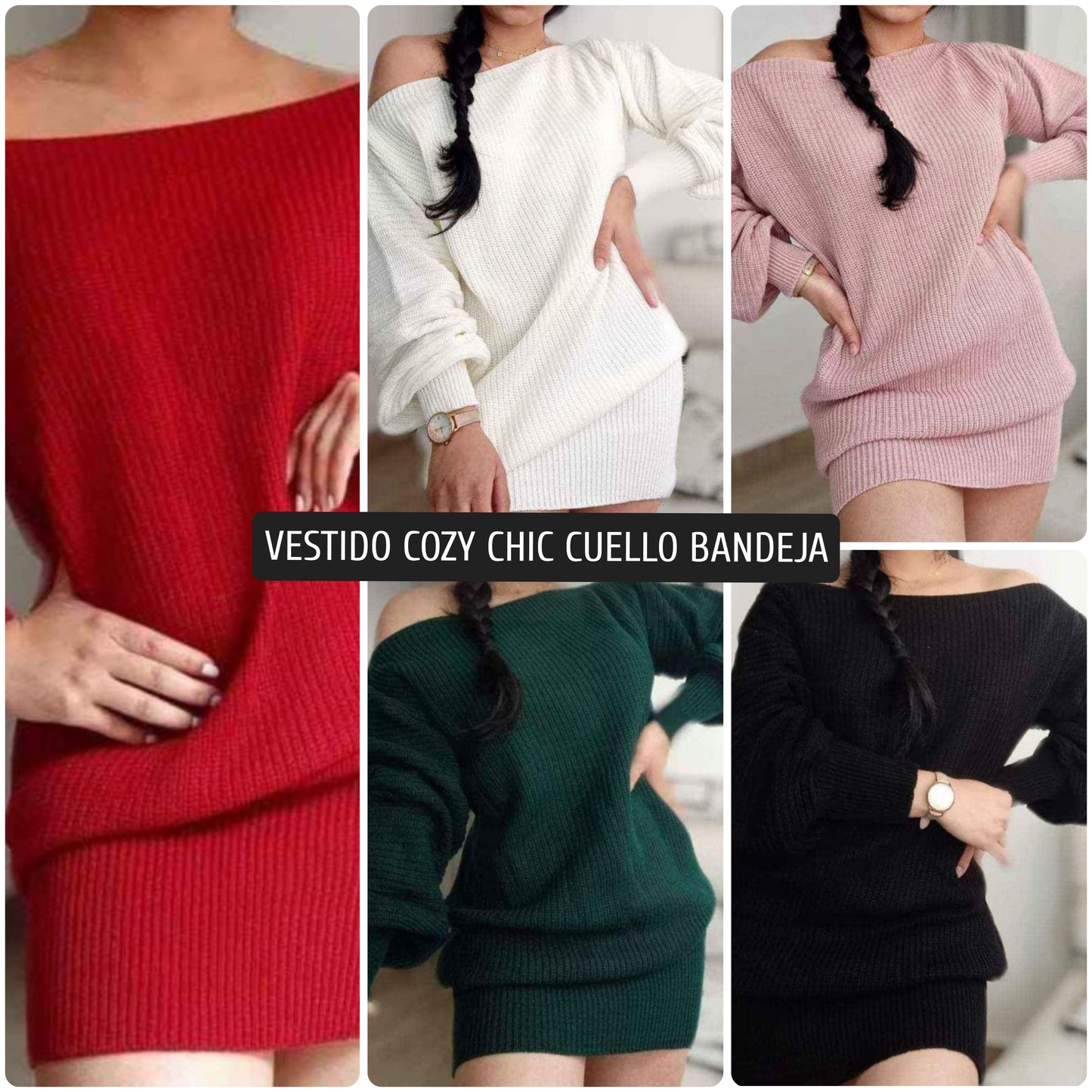 DAMA VESTIDOS EN HILO CUELLO BANDEJA