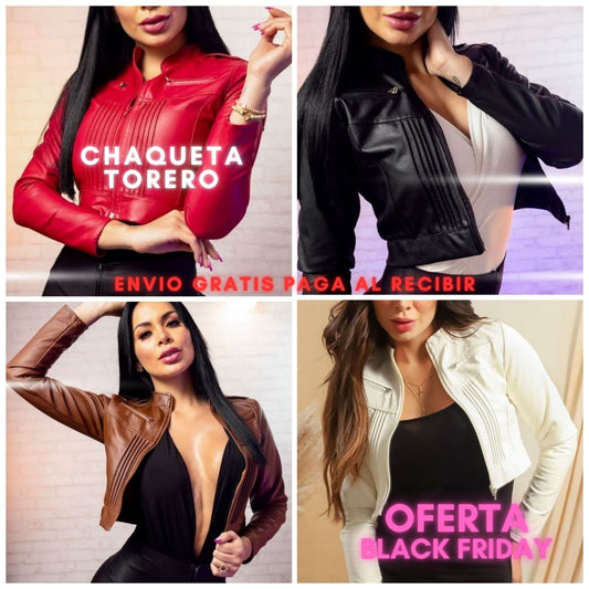 Dama Chaqueta Torero Tipo Cuero